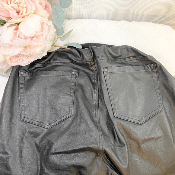 Motherhood Plus Size Indigo Blue Coated Skinny Leg Ankle Pant Black 1X - Picture 13 of 13